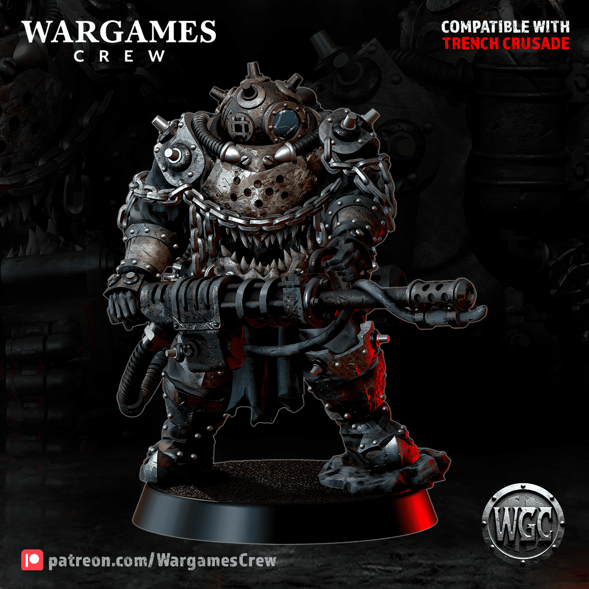 Abyssal Iron Gorger (shooting weapon) - Trench Crusade STL file - Image 2