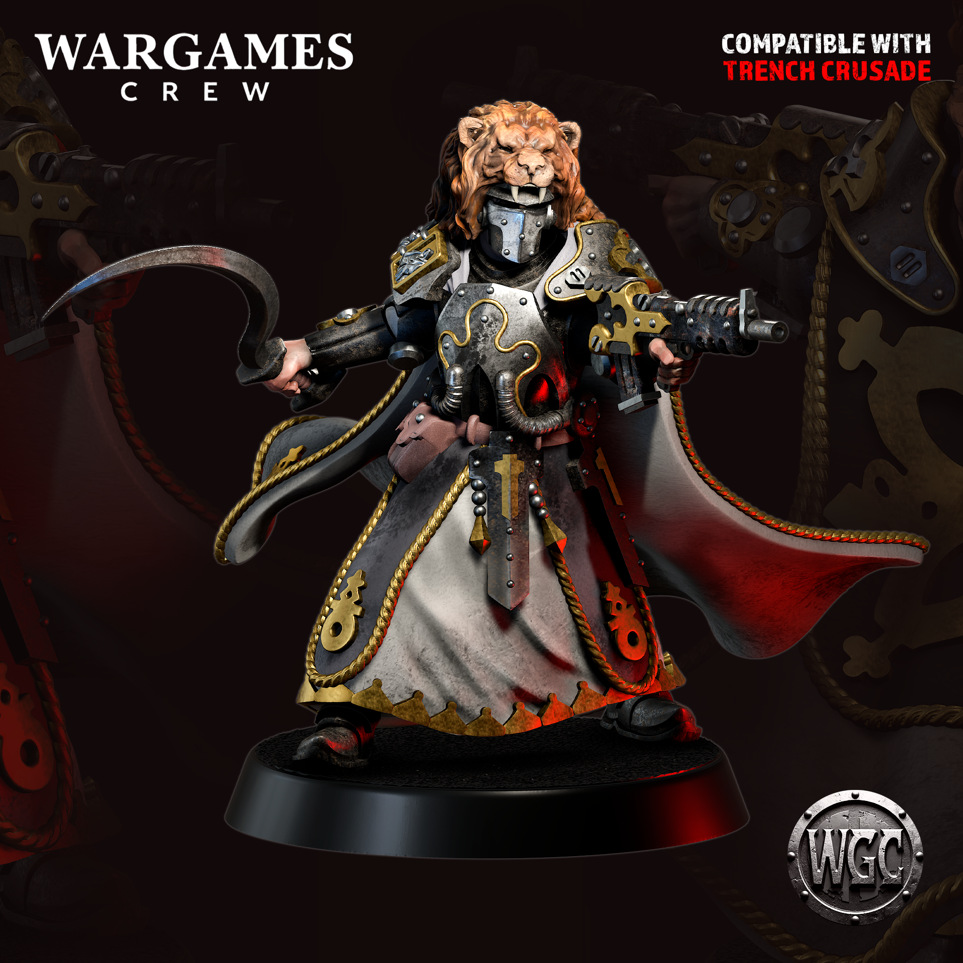 Colonial Phalanx Chewa-Lieutenant - Trench Crusade STL file for Yüzbaşı Captain, Silahdar