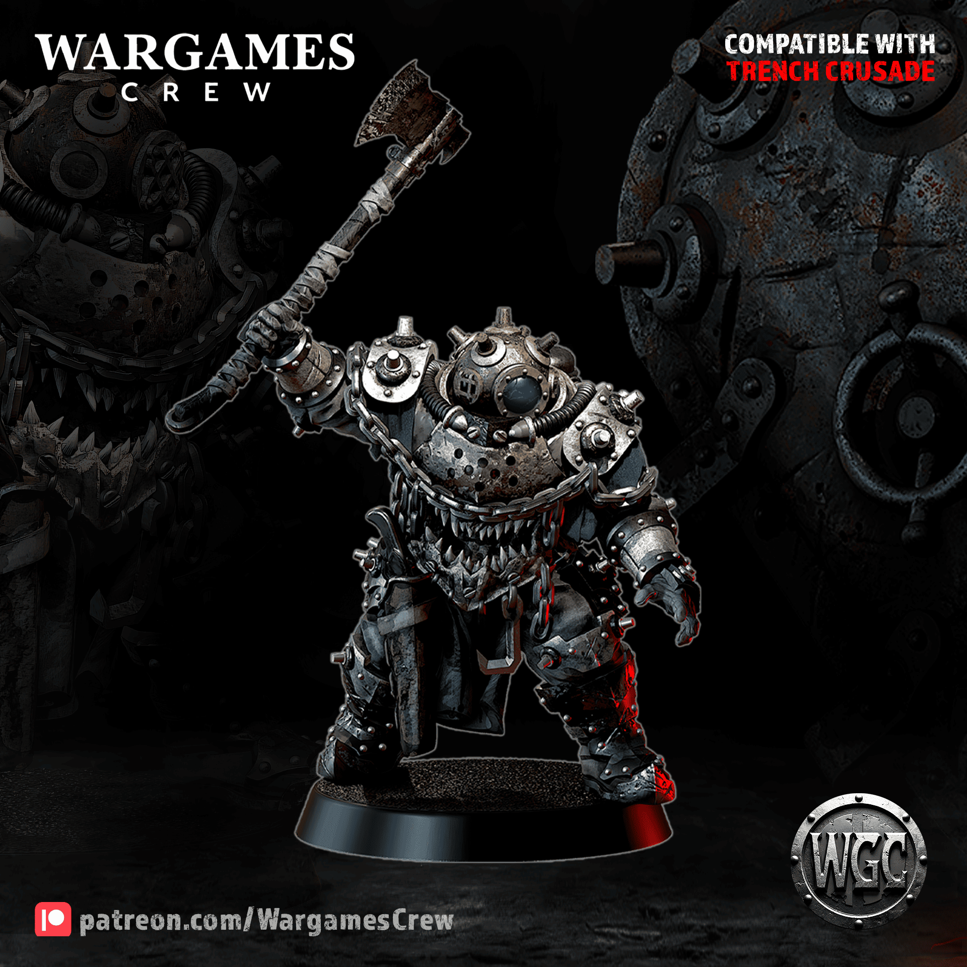 Abyssal Iron Gorger (HTH weapon) - Trench Crusade STL file - Image 4