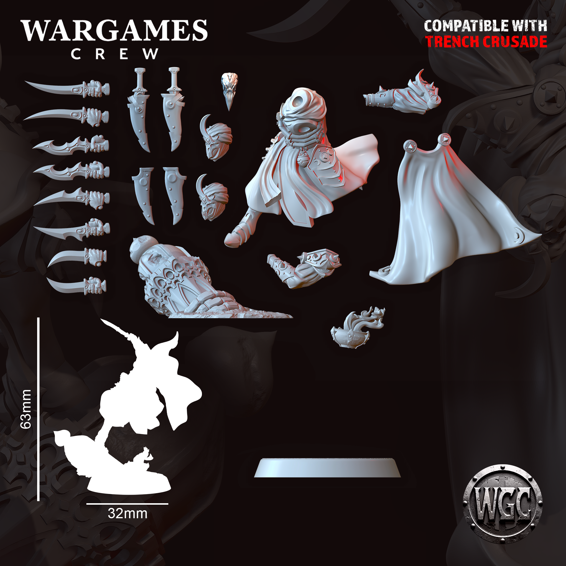 Murideen Assasin Shadeblades x2 - Trench Crusade STL file - Image 4