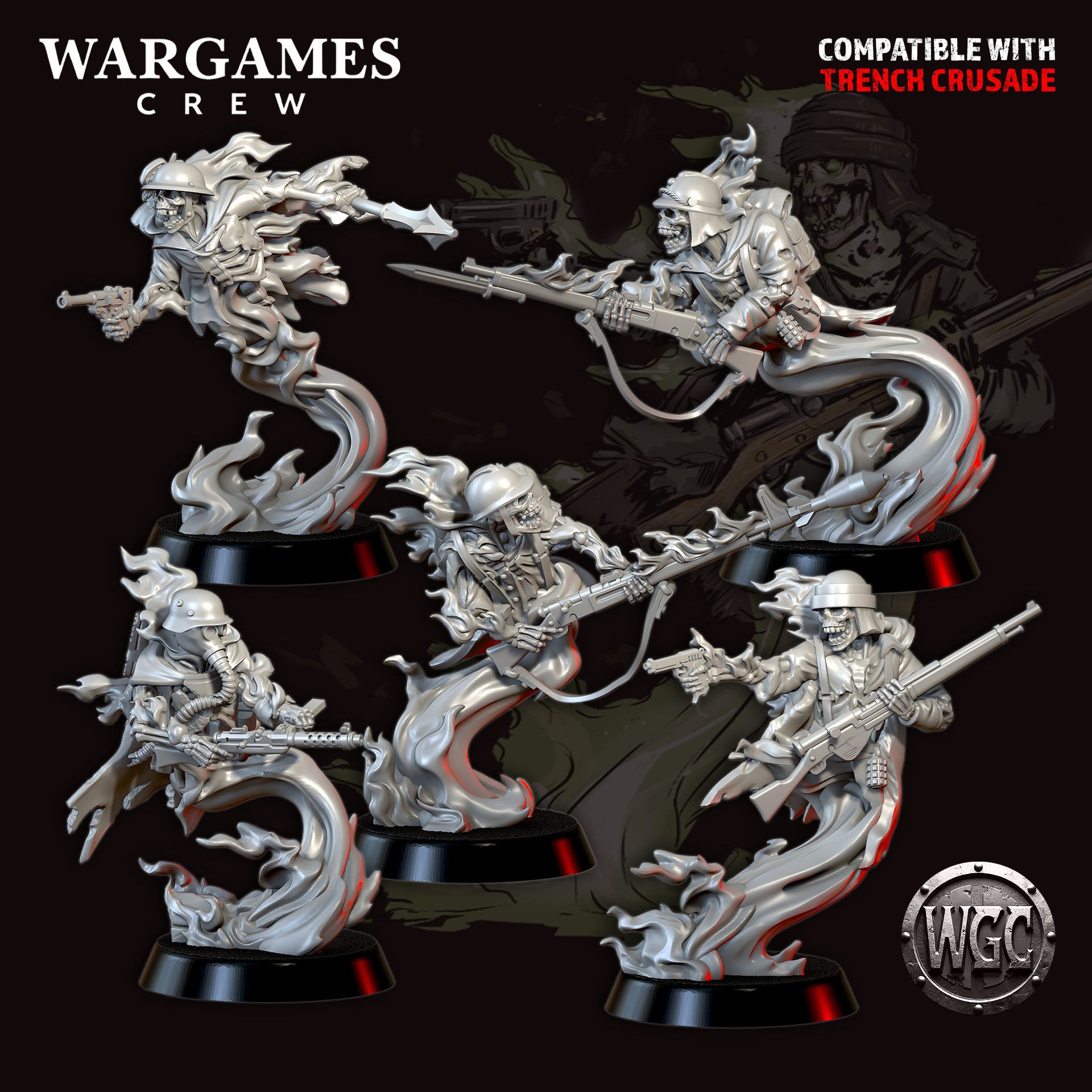 Ghosts of the No Man's Land troopers - Trench Crusade STL file for Heretic Trooper