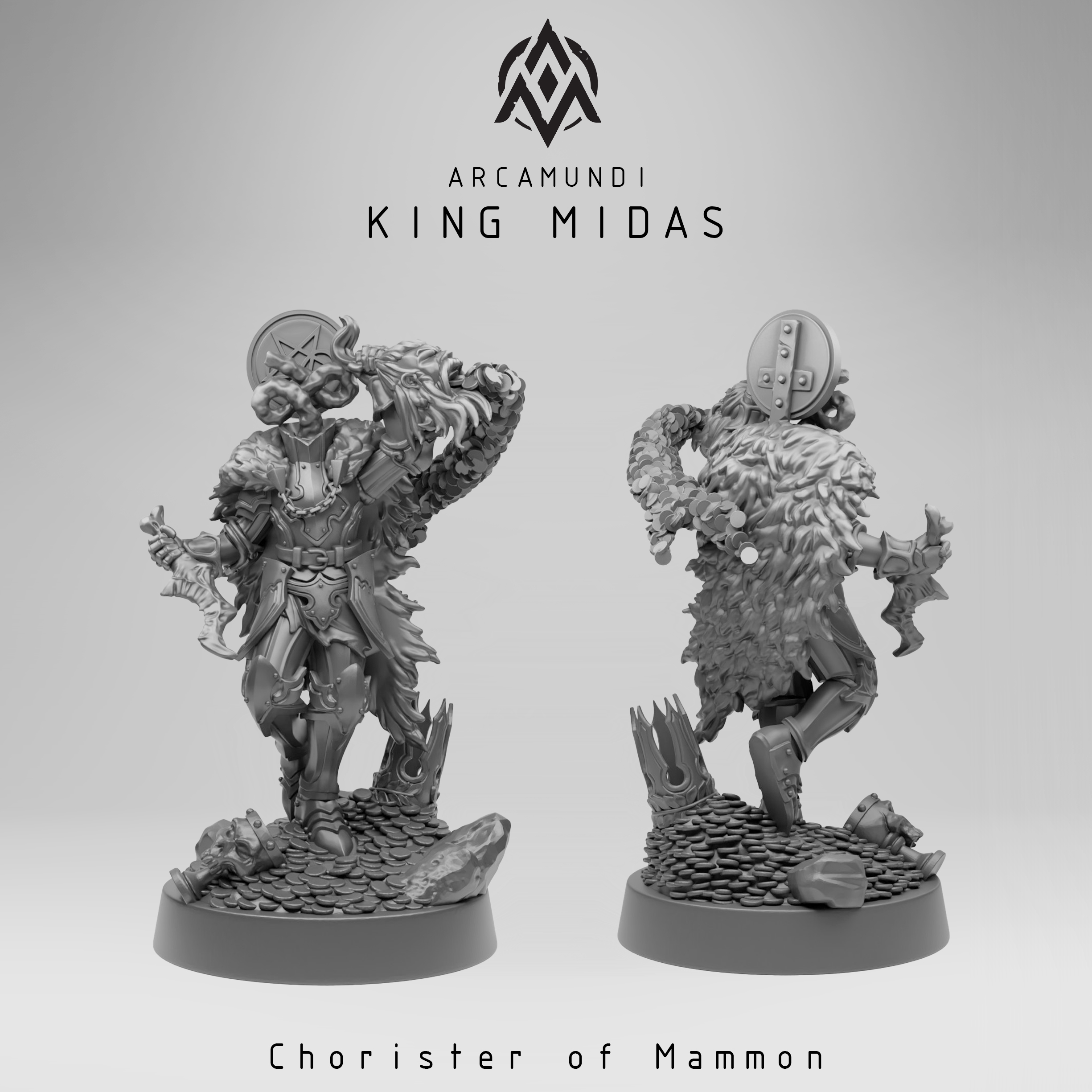 King Midas -  Chorister of Mammon - Trench Crusade STL file for Heretic Chorister