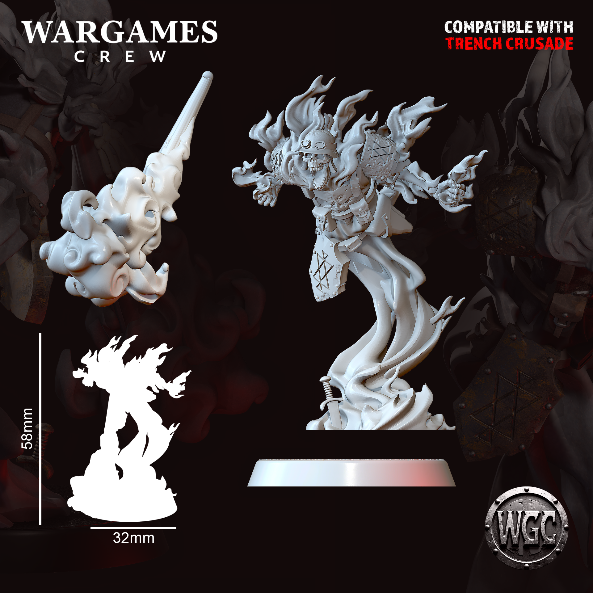 Saintless Guard Flamer - Trench Crusade STL file - Image 4