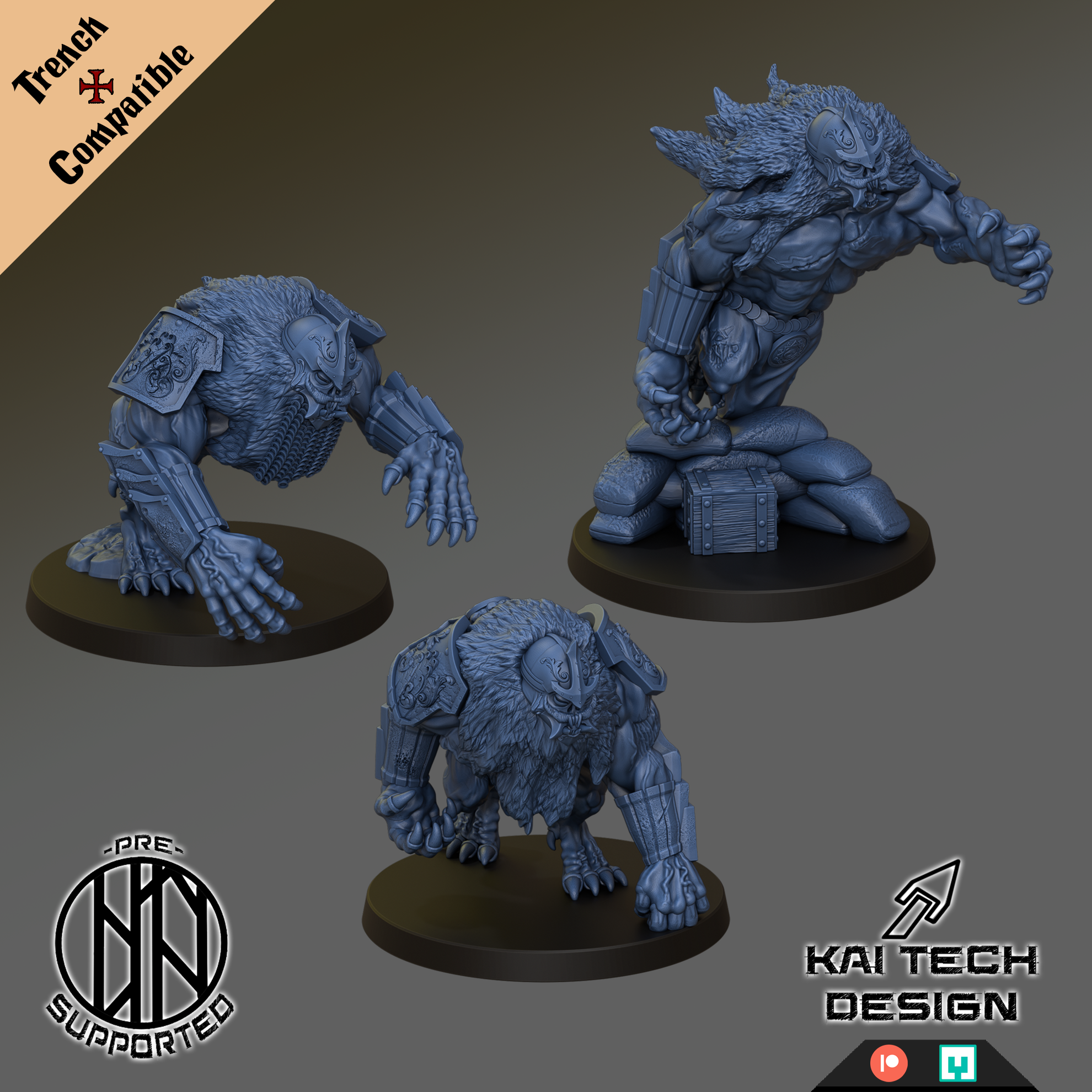 Sultanate - Feral Beasts - Trench Crusade STL file for Lion of Jabir