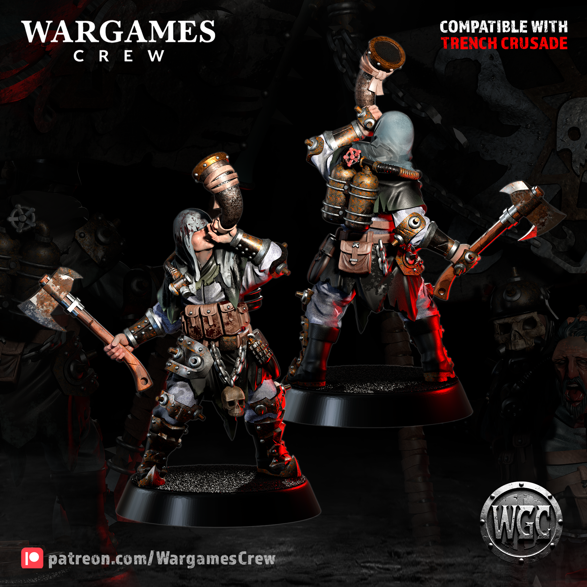 Hellwave Raiders Command - Trench Crusade STL file - Image 2