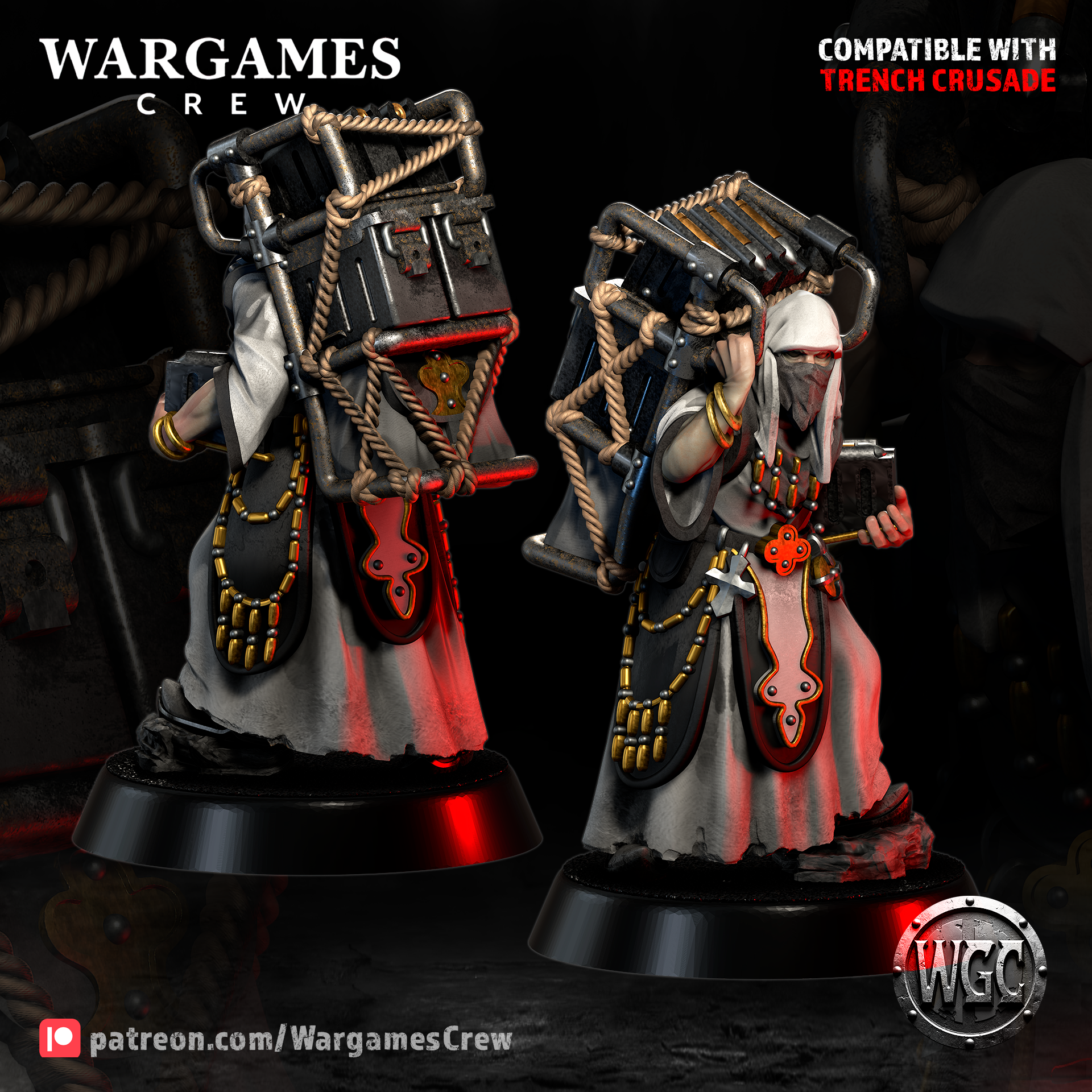 Bedouin Supply Monk - Trench Crusade STL file - Image 2