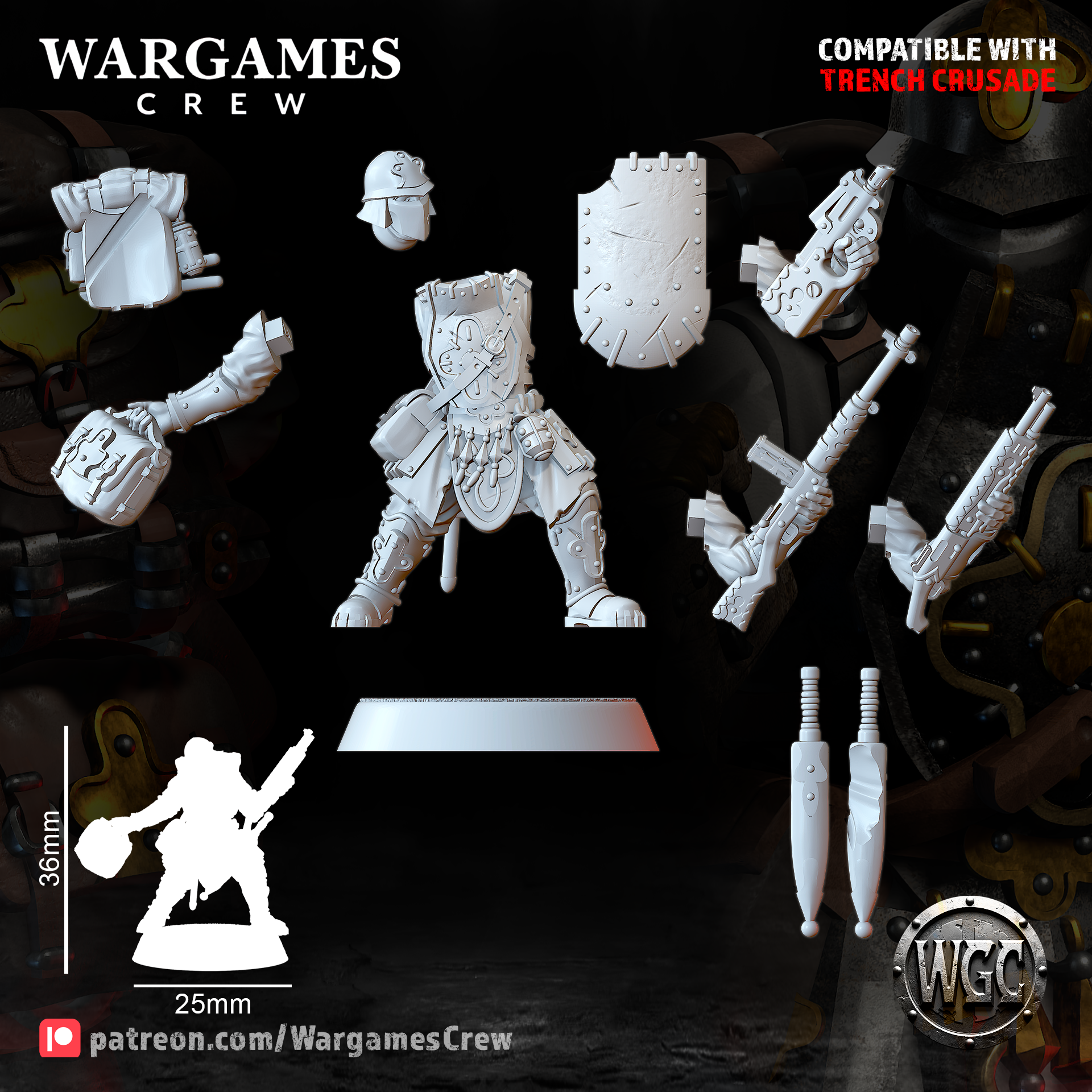 Abyssinian Field Engineers - Trench Crusade STL file - Image 6