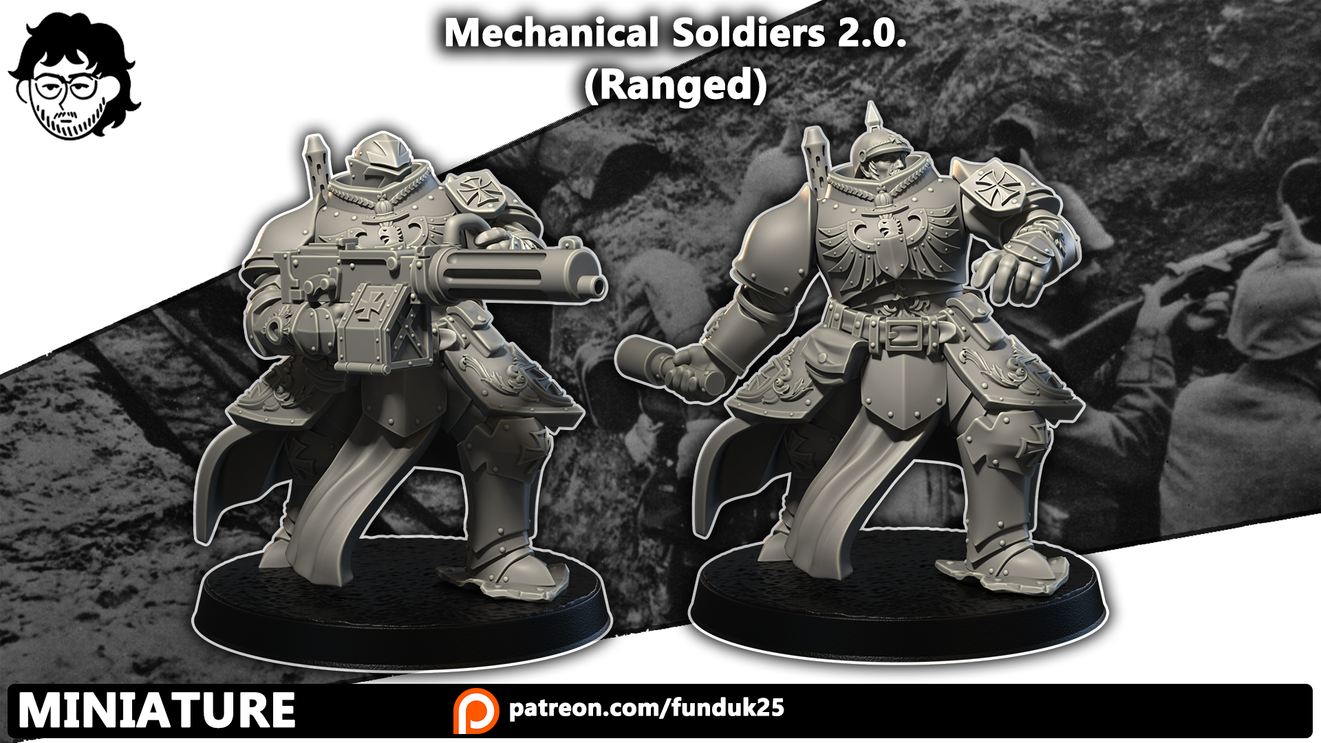 Mechanical Soldiers 2.0. (Ranged) - Trench Crusade STL file - Image 2
