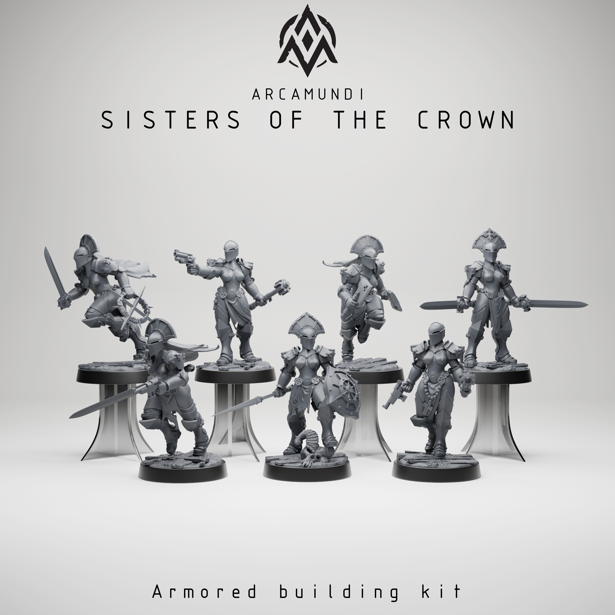 Sisters of the Crown - Bare-chested nun building kit - Trench Crusade STL file for Stigmatic Nun
